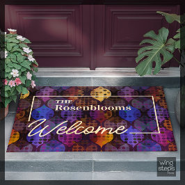 Aangepaste Abstracte Patroon Dot Wavy Paarse Blauw Deurmat