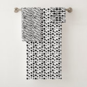 Aangepaste Abstracte Patroon Zwart en Wit Bad Handdoek (Insitu)