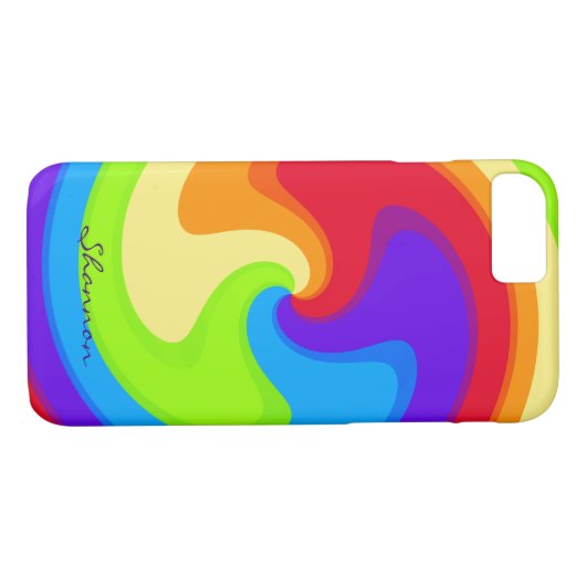 Aangepaste Abstracte Rainbow Swirl iPhone 7 hoesje (Achterkant (Horizontaal))