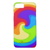 Aangepaste Abstracte Rainbow Swirl iPhone 7 hoesje (Achterkant)