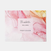 Aangepaste Abstracte roze inktverf Deurmat (Voorkant)