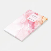 Aangepaste Abstracte roze inktverf Post-it® Notes (Schuin)