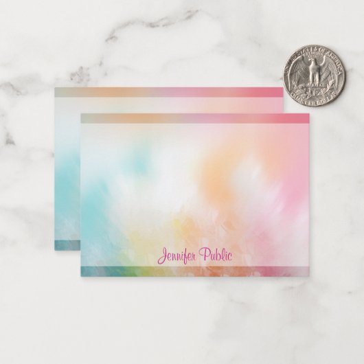 Aangepaste Abstracte Sjabloon met handgeschreven m (Voorkant / Achterkant in situ)