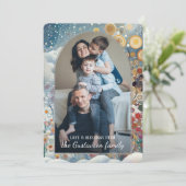 Aangepaste Abstracte Sneeuwvlokken Bloemen Vakanti Feestdagenkaart (Staand voorkant)