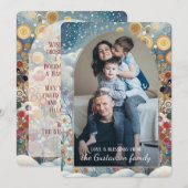 Aangepaste Abstracte Sneeuwvlokken Bloemen Vakanti Feestdagenkaart (Voorkant / Achterkant)