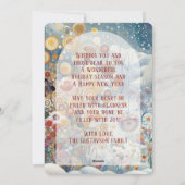 Aangepaste Abstracte Sneeuwvlokken Bloemen Vakanti Feestdagenkaart (Achterkant)