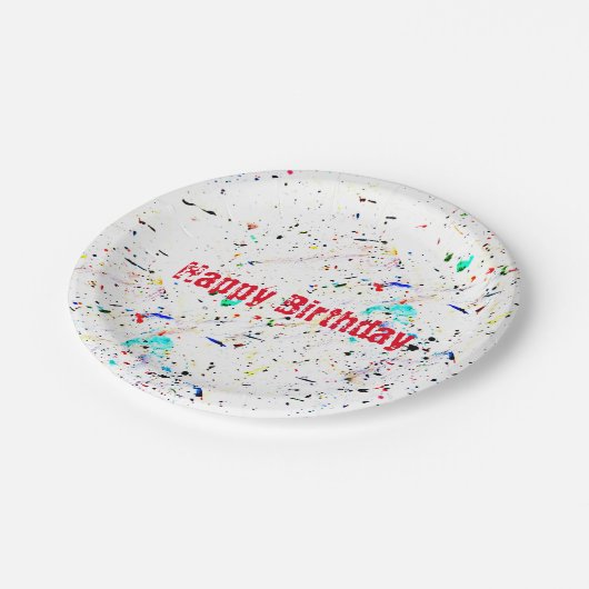 Aangepaste abstracte tekenverf papieren bordje (Gekanteld)