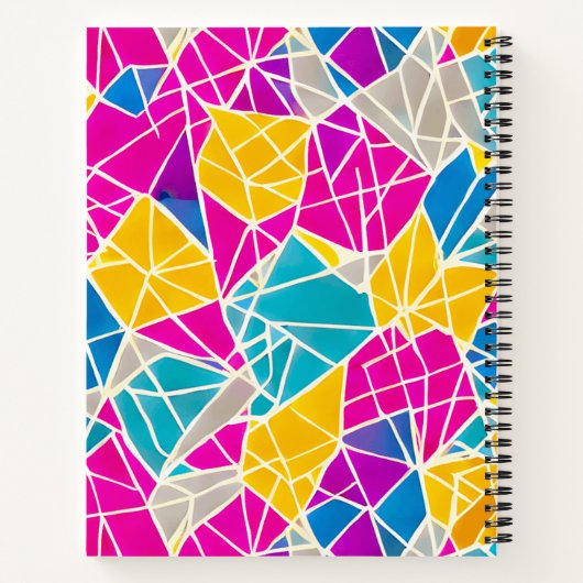 Aangepaste Abstracte vormen en lijnen Levendig Notitieboek (Achterkant)