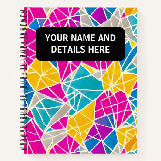 Aangepaste Abstracte vormen en lijnen Levendig Notitieboek (Voorkant)