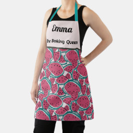 Aangepaste abstracte zomerfruit roze schort