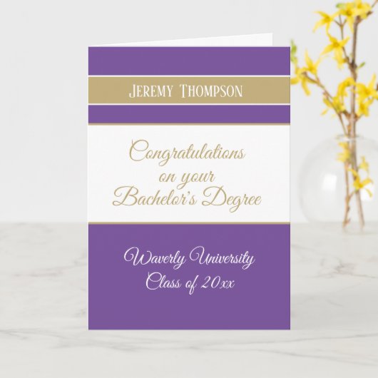Aangepaste academische titel voor bachelor kaart (Gele Bloem)