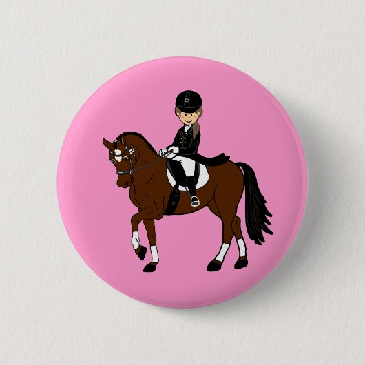 Aangepaste accessoire voor paarden en Rider Dressa Ronde Button 5,7 Cm (Voorkant)