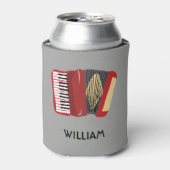 Aangepaste accordeonspelers rood en grijs blikjeskoeler (Blikje Voorkant)