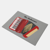 Aangepaste accordeonspelers rood en grijs deurmat (Schuin)