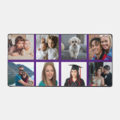 Aangepaste acht foto Deep Paarse grens gepersonali Bureaumat (Voorkant)