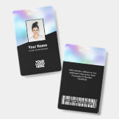 Aangepaste achtergrond afbeelding Bedrijfsnaam Log Badge (Voor- en achterkant)