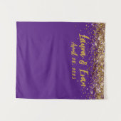 Aangepaste achtergrond bruiloft Foto Booth Paars & Wandkleed (Voorkant (horizontaal))