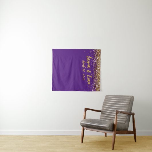 Aangepaste achtergrond bruiloft Foto Booth Paars & Wandkleed (In Situ (horizontaal))