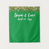 Aangepaste Achtergrond Bruiloft Fotocabine Groen e Wandkleed (Voorkant)