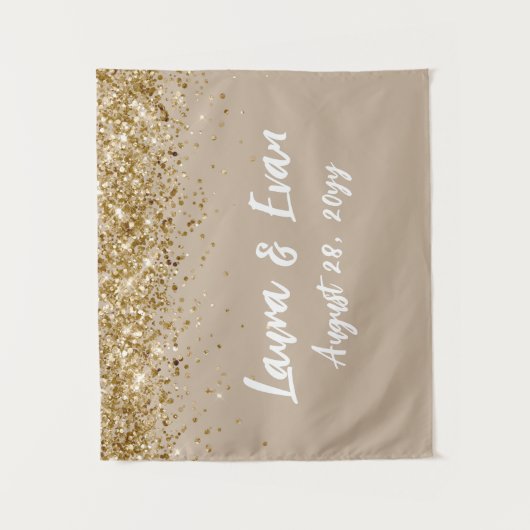 Aangepaste achtergrond Bruiloft Fotocabine Zand Ta Wandkleed (Voorkant)