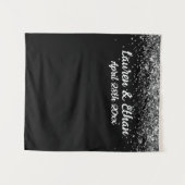 Aangepaste achtergrond bruiloft fotocabine zwart & wandkleed (Voorkant (horizontaal))