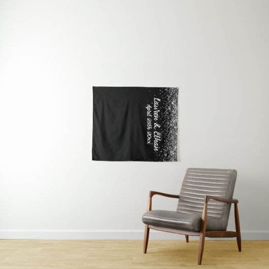 Aangepaste achtergrond bruiloft fotocabine zwart & wandkleed (In Situ (horizontaal))