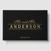 Aangepaste achtergrond Elegante lijnen Mr & Mrs Tr Gastenboek (Voorkant)