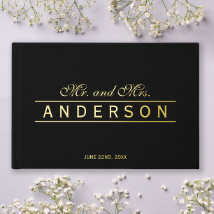 Aangepaste achtergrond Elegante lijnen Mr & Mrs Tr Gastenboek