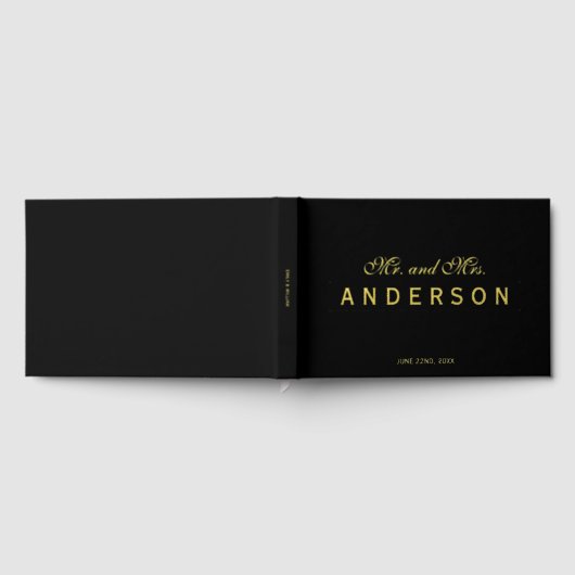 Aangepaste achtergrond Elegante lijnen Mr & Mrs We Gastenboek (Volledig)