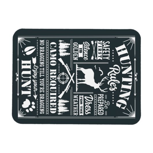 Aangepaste achtergrond jachtregels lijst magneet (Horizontaal)