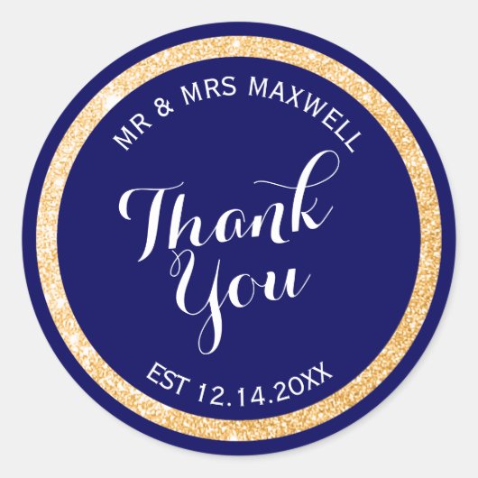 Aangepaste achtergrond kleur en gouden glitter dan ronde sticker (Voorkant)