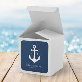 Aangepaste achtergrond kleur Monogram Anker Bruilo Vierkante Sticker