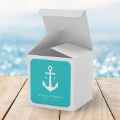 Aangepaste achtergrond kleur Monogram Anker Bruilo Vierkante Sticker