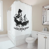 Aangepaste Achtergrond Kleur Mountain Biking Quote Douchegordijn (In situ)