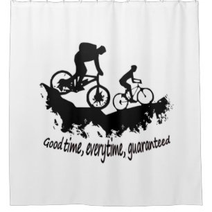 Aangepaste Achtergrond Kleur Mountain Biking Quote Douchegordijn