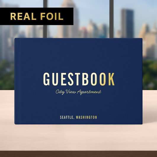 Aangepaste Achtergrond Kleur Vet en Modern Script Gastenboek