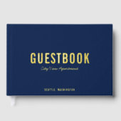 Aangepaste Achtergrond Kleur Vet en Modern Script Gastenboek (Voorkant)