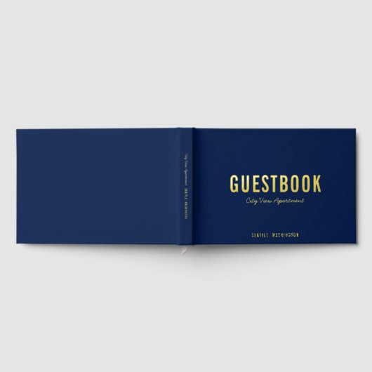 Aangepaste Achtergrond Kleur Vet en Modern Script Gastenboek (Volledig)