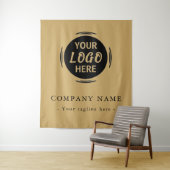 Aangepaste achtergrond met bedrijfslogo voor evene wandkleed (In situ)