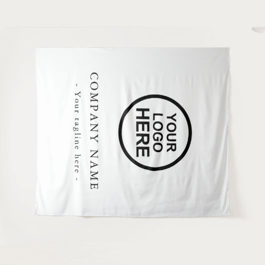 Aangepaste achtergrond met bedrijfslogo voor evene wandkleed (Voorkant (horizontaal))