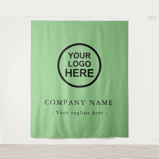 Aangepaste achtergrond met bedrijfslogo voor evene wandkleed (Voorkant)