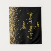 Aangepaste achtergrond op feestdag Foto Booth Gold Wandkleed (Voorkant)