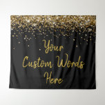 Aangepaste achtergrond op feestdag Foto Booth Gold Wandkleed<br><div class="desc">aangepaste achtergrond voor fotocabine,  dubbelglitter achtergrond voor verjaardagsdag,  vrijgezellenfeest achtergrond in weekend,  brutale trouwfotoachtergrond,  boho fotoprop bachelorette trip,  lieve 16 quinceanera 40th 50th,  een tegenstander achtergrond zwart en goud,  glans achtergrond voor verjaardagsfeest,  gepersonaliseerd 30e 21e 16e 16e 5e,  25e 15 165e 25e eerste</div>