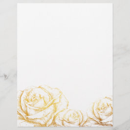 Aangepaste achtergrond  Rozen Floral Faux Gold