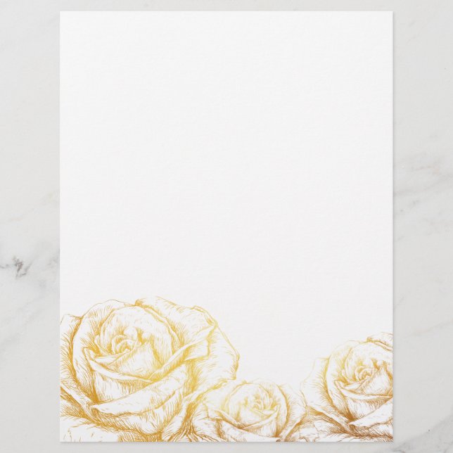 Aangepaste achtergrond  Rozen Floral Faux Gold (Voorkant)