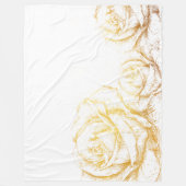 Aangepaste achtergrond  Rozen Floral Faux Gold Fleece Deken (Voorkant)