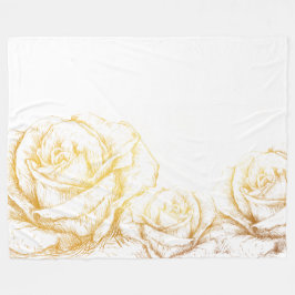 Aangepaste achtergrond  Rozen Floral Faux Gold Fleece Deken