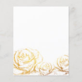 Aangepaste achtergrond Rozen Floral Faux Gold Flyer (Achterkant)