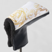 Aangepaste achtergrond  Rozen Floral Faux Gold Golfheadcover (3/4 voorkant)