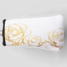 Aangepaste achtergrond  Rozen Floral Faux Gold Golfheadcover